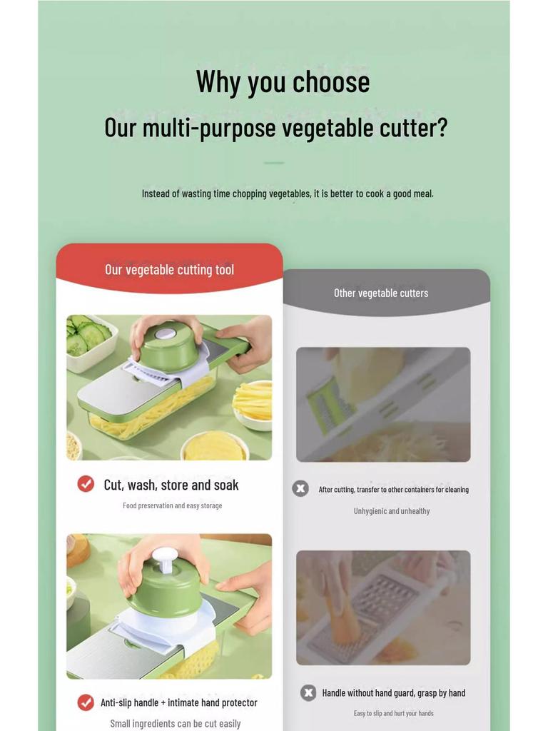 Multifunctional Vegetable & Potato Cutter: Household Stainless Steel Grater and Slicer Tool