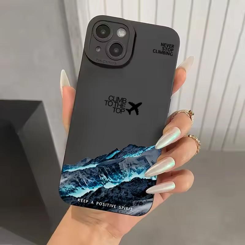 

Mountain Peak Aircraft Phone Case for iPhone 16 14 15 11 12 13 Pro Max Mini 7 8 Plus SE 2022 XR X XS MAX Shockproof Matte Cover iPhone 12 Mini