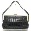 Chocolate Bar Kisslock CC Mark Hand Bag Shoulder Bag Lambskin Black