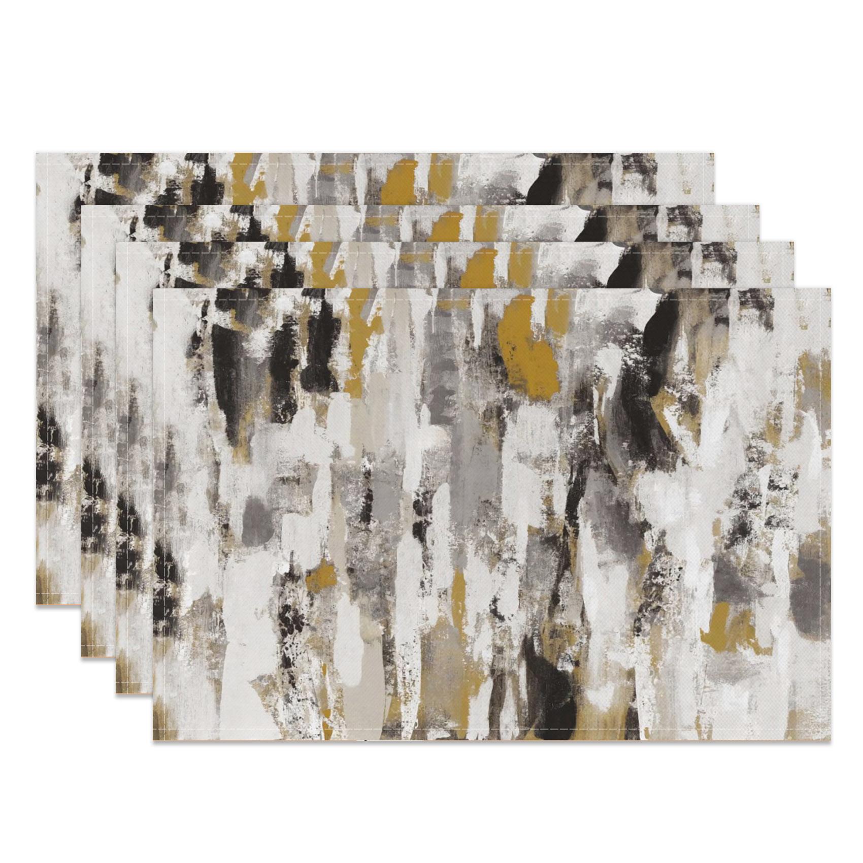 

4pcs Abstract Art Table Mats Modern Marble Ink Wash Pattern Waterproof Heat Placemats Dining Table Table decoration accessorie 4pc 30x45cm