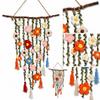 Wooden Branch Crochet Wall Hanging Yarn Floral Tapestry Macrame Wall Hanging  Living Room Decor