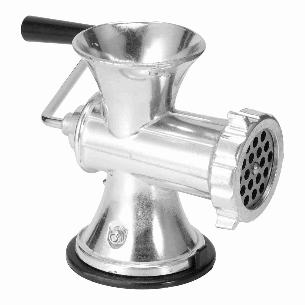 Aluminum Alloy Manual Meat Grinder Silver Suction Cup Base Meat Grinding Machine Multifunctional Labor Saving Hand Crank Mincer