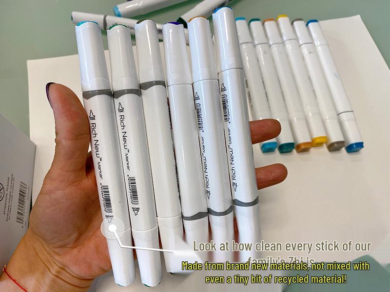 60-Color Double-Ended Alcohol & Oil-Based Marker Set