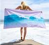 Strandlaken met Oceaan Thema, Microvezel Zandbestendig Sneldrogend Zeester Schelp Print Badlaken voor Zomervakantie Badlaken