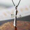 S925 Sterling Silver Cross Necklace Pendant - Stylish Silver Jewelry with European and American Engraving