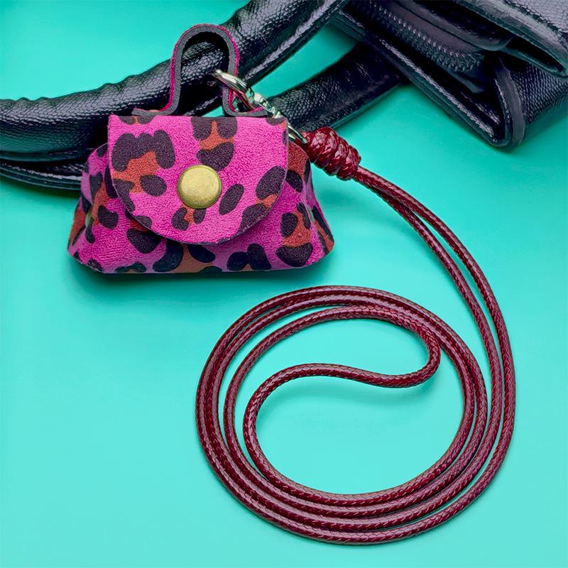 Chic Leather Mini Wallet & Necklace Pendant Earphone Case