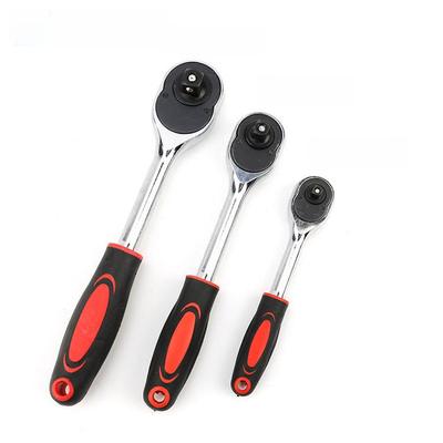 24-Tooth Polished Chrome Quick-Release Dual Ratchet Wrench Set (Large, Medium, Small)