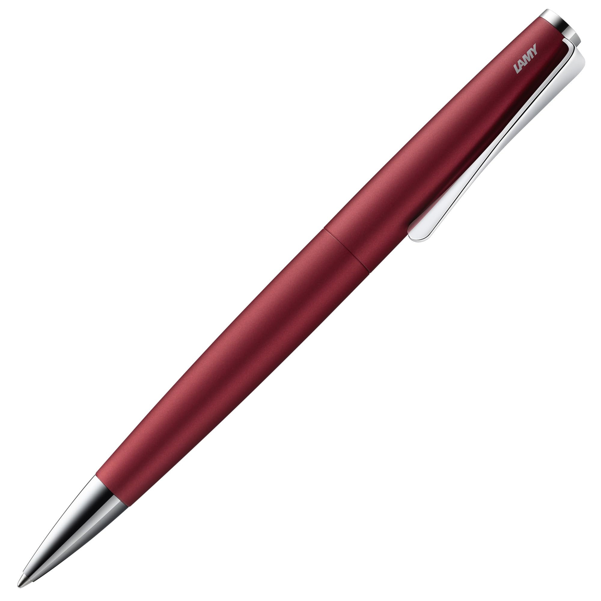 

LAMY Studio Royal Red Ballpoint Red Elegant Stainless Steel Body Propeller Clip Includes Medium Line LAMY M 16 Pen, - - - High-Yield Refill, Width,