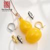 Ancient Gold Six-Syllable Mantra Silver Jade Buddha Pendant Clasp