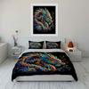 Colorful Dragon Artwork Decor Set Soft Comfortable Duvet Cover Bedding Set Included 1*Duvet Cover & 2*Pillowcases, Gift