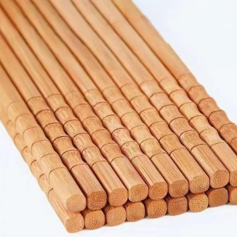 Bamboo Chopsticks 10 Pairs Reusable Carbonized Eco-friendly Healthy for Sushi Home Commercial Use onesize