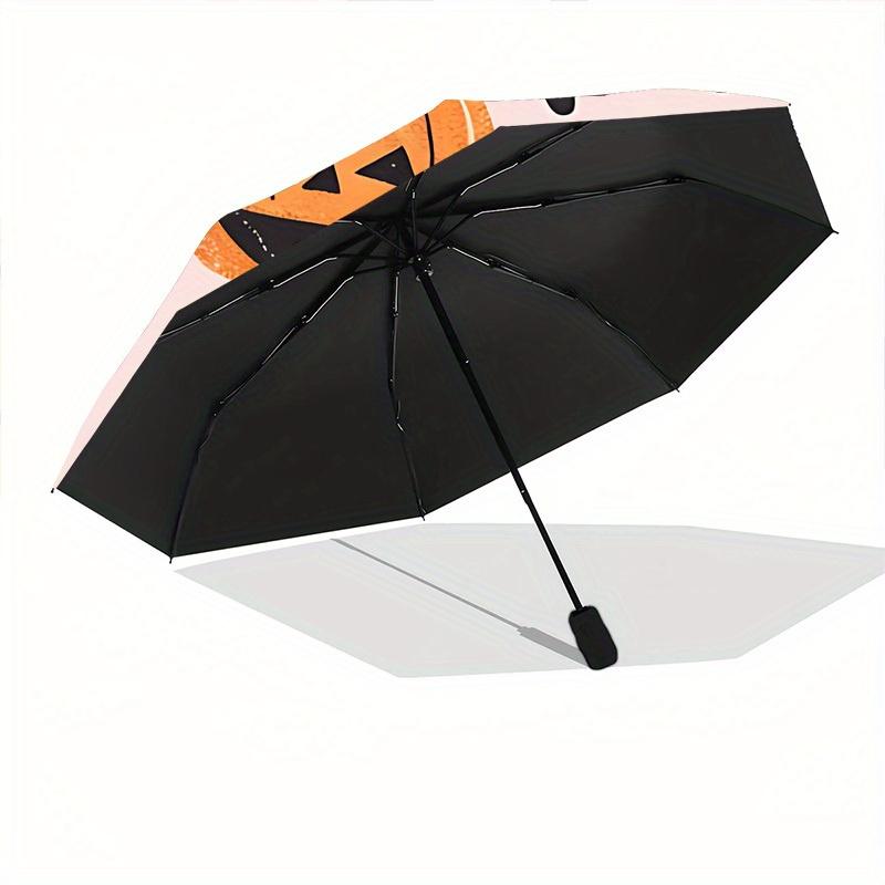 1pc Pumpkin Halloween Automatic Open/Close Umbrella with One Touch Button,, Windproof Design Lightweight Portable Umbrella for Women & Men6147