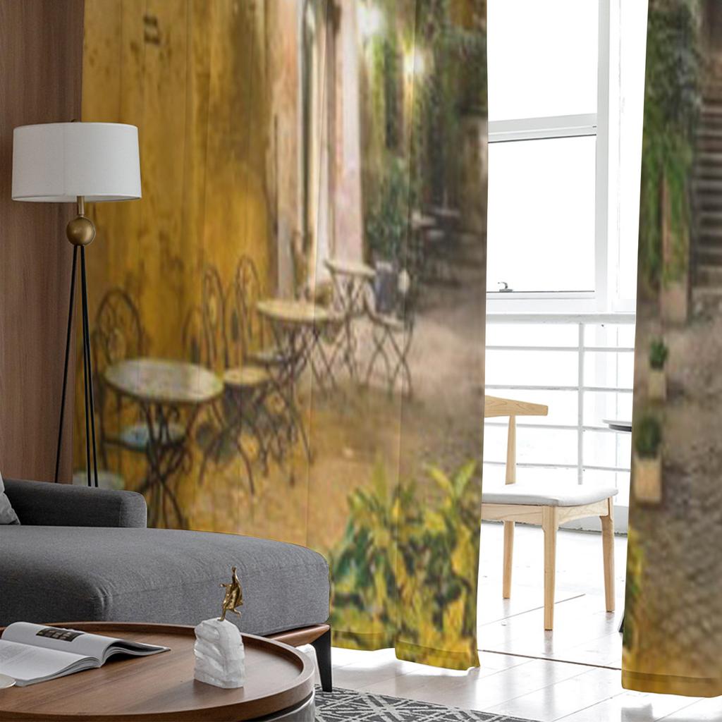 Old Courtyard In Rome Italy Sheer Curtain For Living Room Bedroom Voile Curtains For Window Organza Curtains Party Tulle Drapes