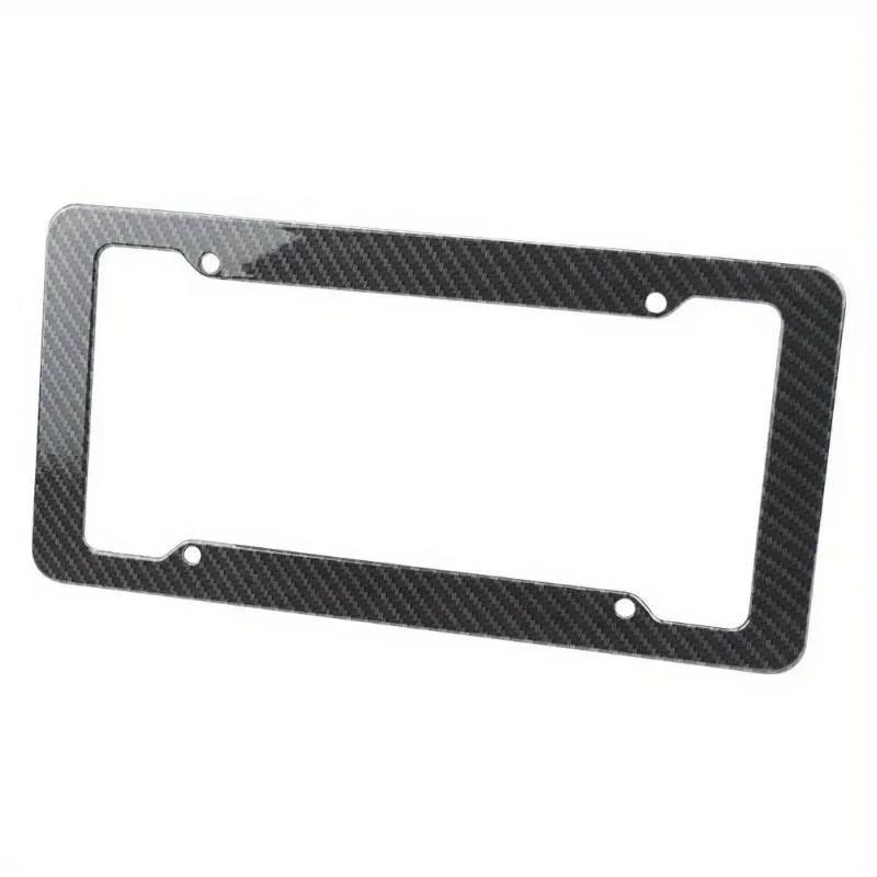2/1Set Universal Carbon Pattern Plastic License Plate Frame Bracket With Standard Mount Screw Kits Auto Plate Decor Parts License Plate Covers Frames