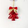 6Pcs Christmas Tree Ornaments Tree Shape Sequin Pendant with Bow for Christmas