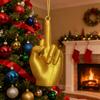 Julmittenfingerdekoration Rolig handgest Julgransprydnad Fräck Gyllene Mittenfinger Hängande Dekoration Skämtpresenter för Vuxna