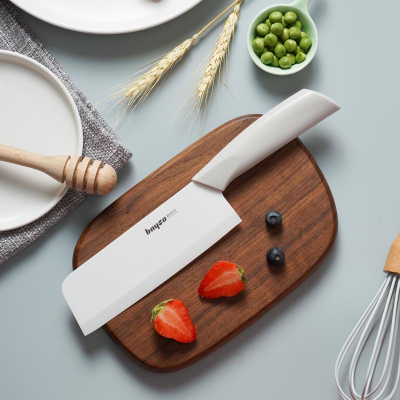 Beige Keramik-Hackmesser für Frauen – Großes, verdicktes, schärffreies Messer für Fleisch & Babynahrung.