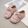Korean Style Double Bow Princess Shoes Autumn New Style Girls Soft Bottom Non-slip Leather Shoes