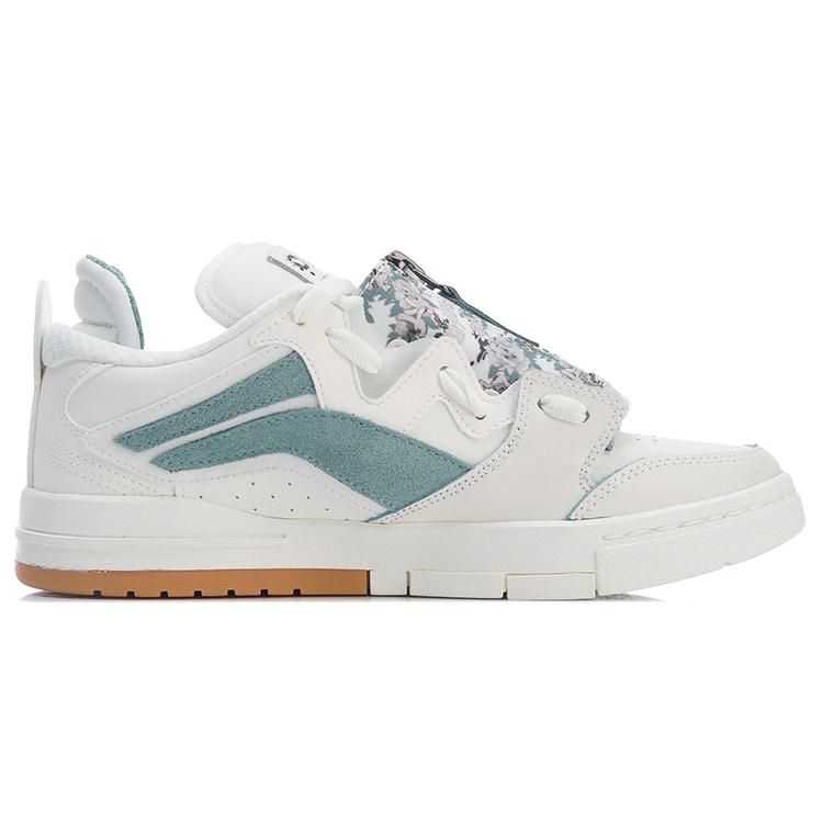 Li Ning Wave Pro Skateboard Shoes Men's Low Top White/Green/Brown AECR045-1
