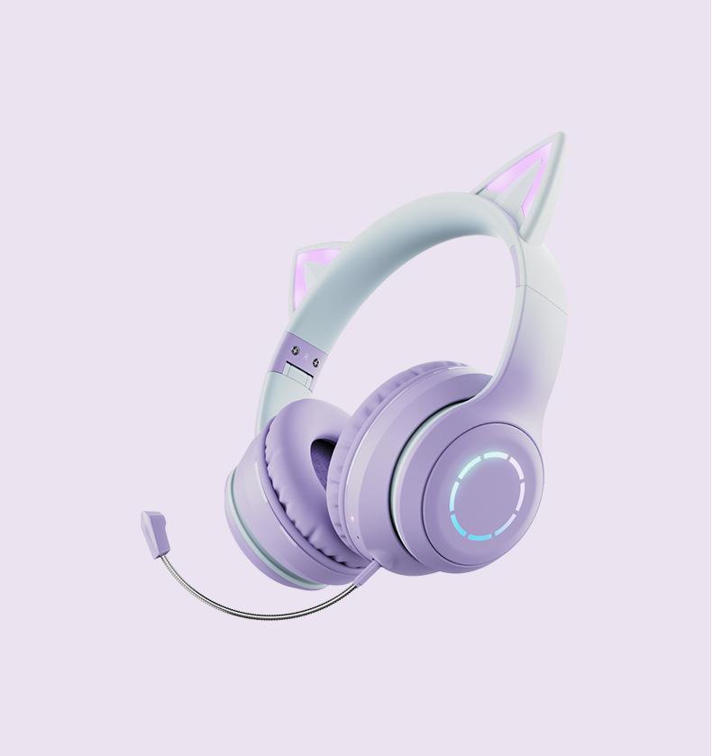 Cat Ear Bluetooth Gaming Headphones with Extended Battery Life and No Delay