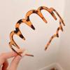 2Pcs Headband with Teeth Slip Resistant Wavy Plastic Hair Hoop Women Hairpiece Accessory For Festival Event Daily Use