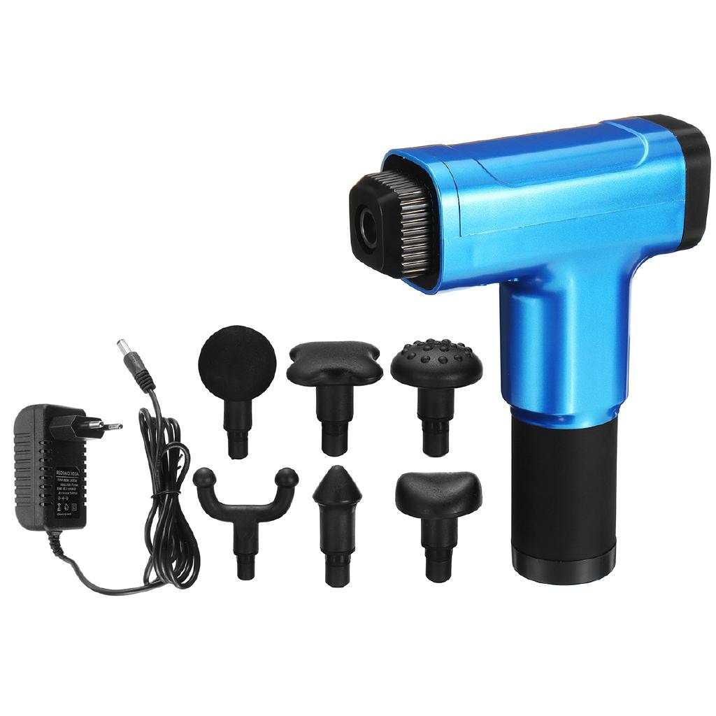 35W 6 Head Therapy Massage Guns 6 Gear Muscle Massager Hammering Style Relax Deep Tissue 4500r/min Rechargeable Massager