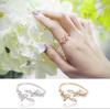 Korean Style Open Leaf Pinky Ring for Women