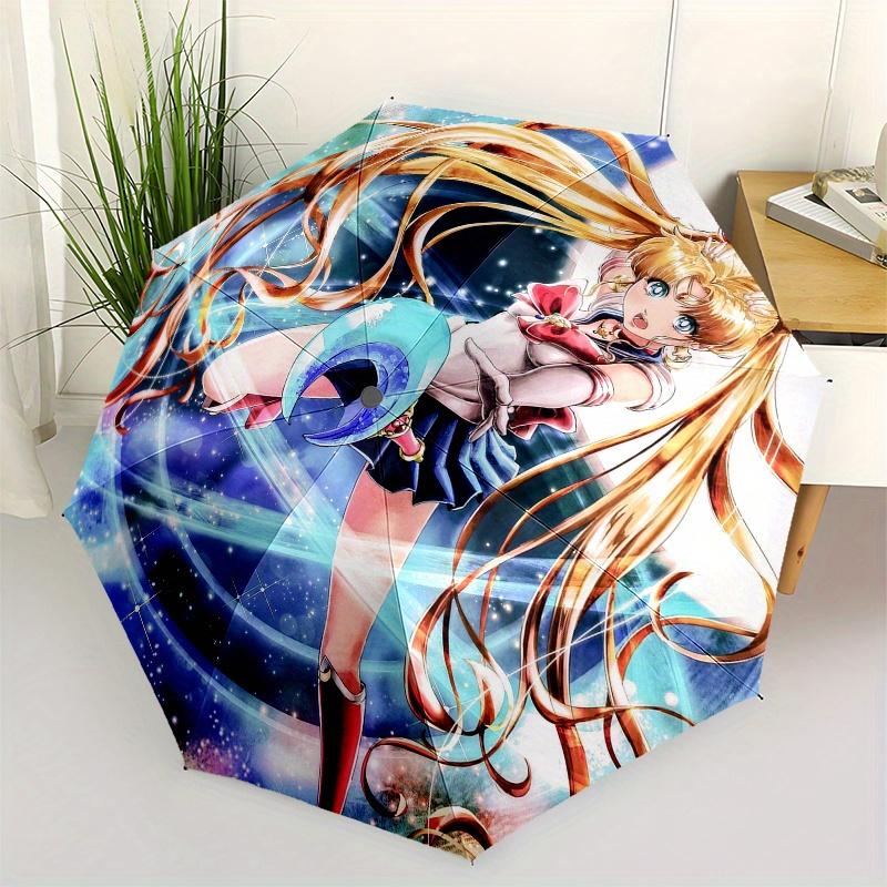 Sailor Moon for Fans Umbrella   Cute Umbrella with Cute Design, Portable 3 Fold Compact Umbrella for Men & Women,S344