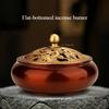 Brass Incense Burner/Engraving Pisces Dragon and Phoenix Pattern Temple Worship Buddha Indoor Table Decoration Ornaments Censer
