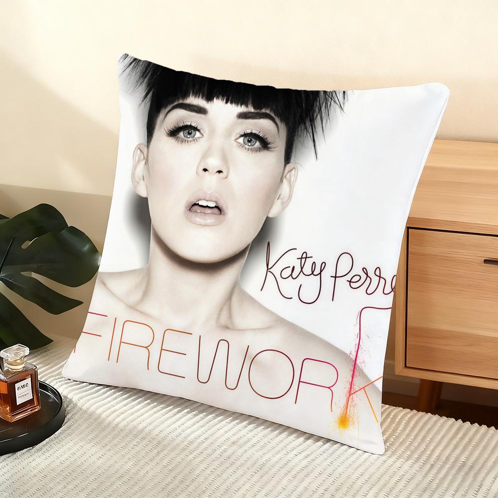 Katy Perry' Album Cushion Cover Silky Short Plush Home Sofa Cushion Cover - Invisible Zipper Home Decoration