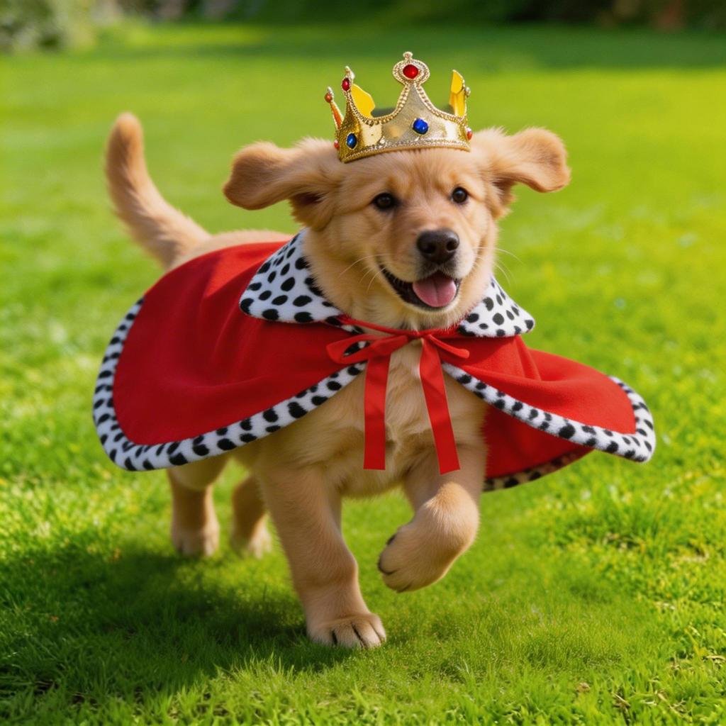 Pet Dog Costume: Crown Cape for Birthday & Party Decoration