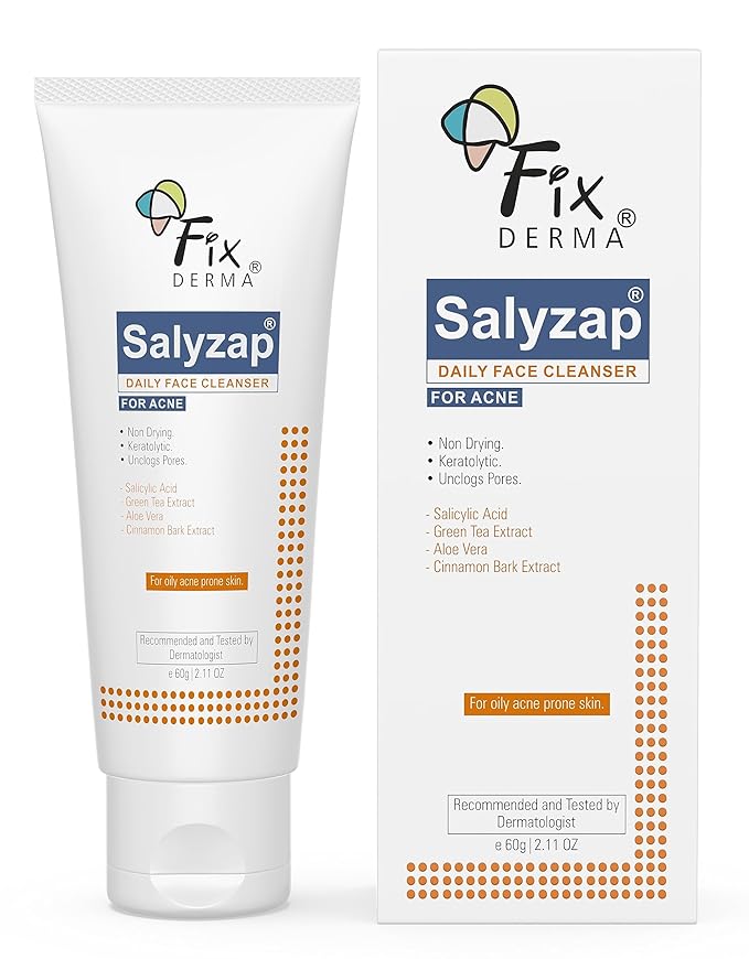 Fixderma 2% Salicylic Acid Face Wash 60 ml for Oily Skin | Acne Pimples Clearing Face Wash for Men & Women 60 ML