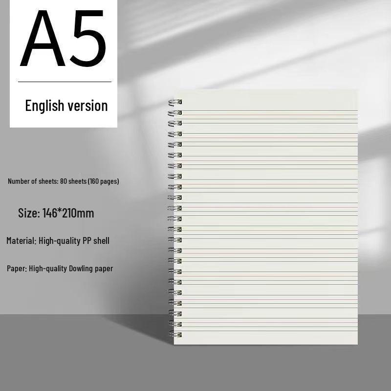 Thick A5/B5 Grid Notebook for Junior & Senior High: Large, Durable, Simple Design