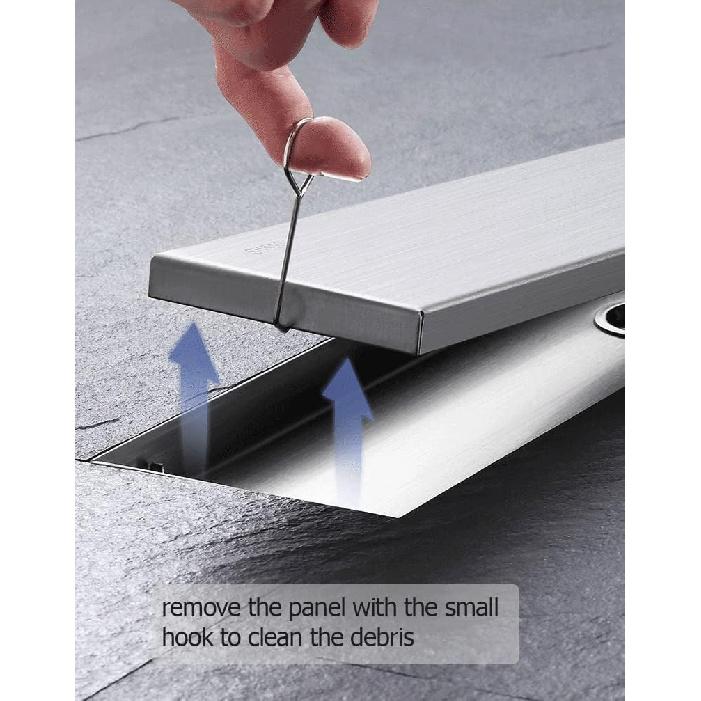 7.87-Inch SUS304 Stainless Steel Square Shower Floor Drain Offset Drainage,2 In 1 Cover or Tile Insert Brushed Finish