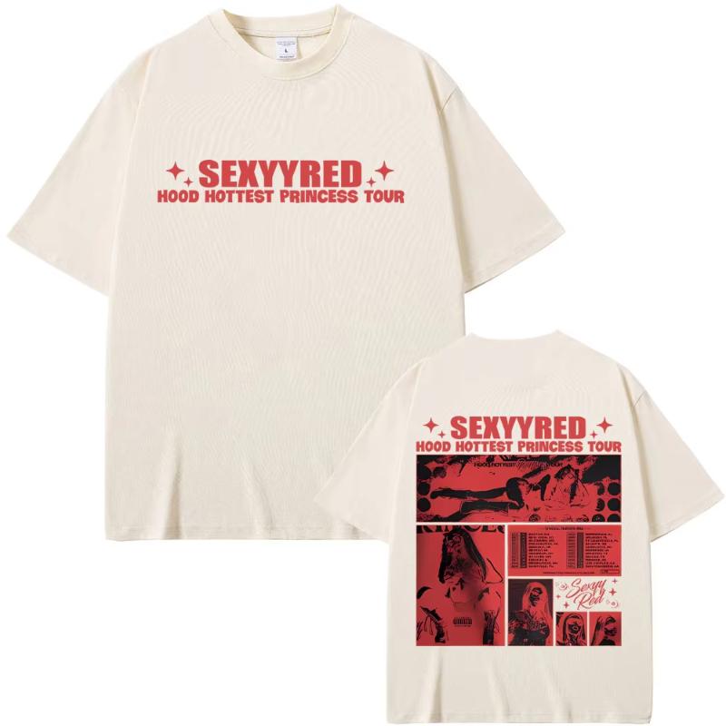 Rapper Sexyy Red Hood Hottest Princess Tour T Shirt Unisex Women Vintage Hip Hop Oversized Short Sleeve Tshirt Tops Cool Streetwear