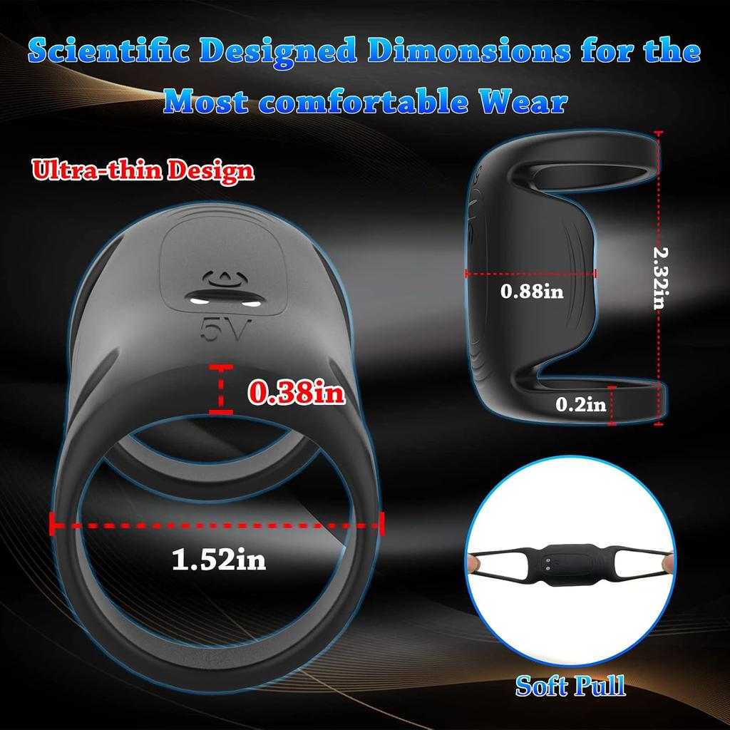 Mitmekordselt kantav vibreeriv peeniserõngas täiskasvanud meestele, paaridele, meestele, paaridele, mini silikoonrõngas G-punkti stimulaator, meeste seksmänguasjad