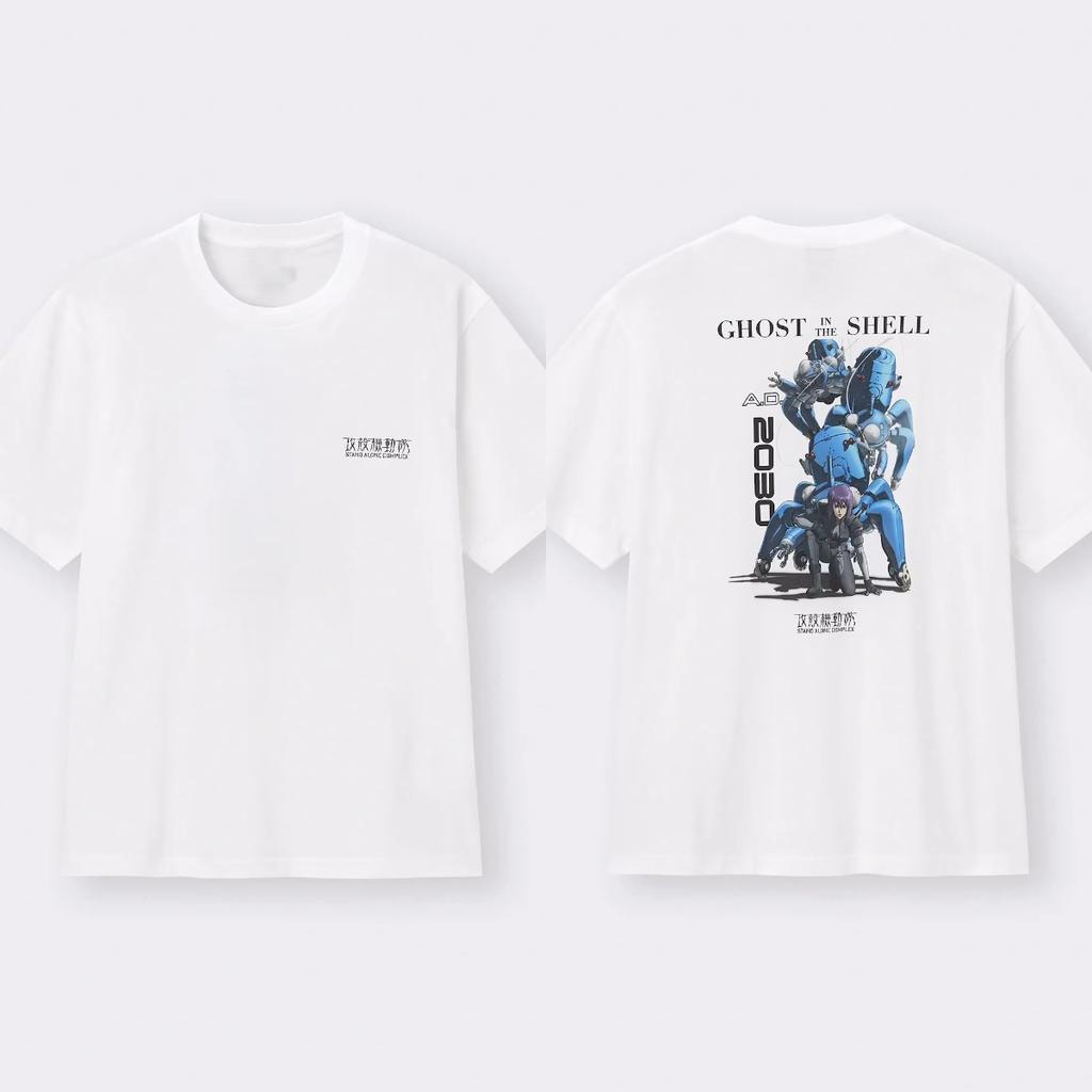 Ghost in The Shell T-shirts Men's Anime Oversized Graphic T-Shirt Japanese Old School Anime T-shirt Y2k Women's Clothes Male Top