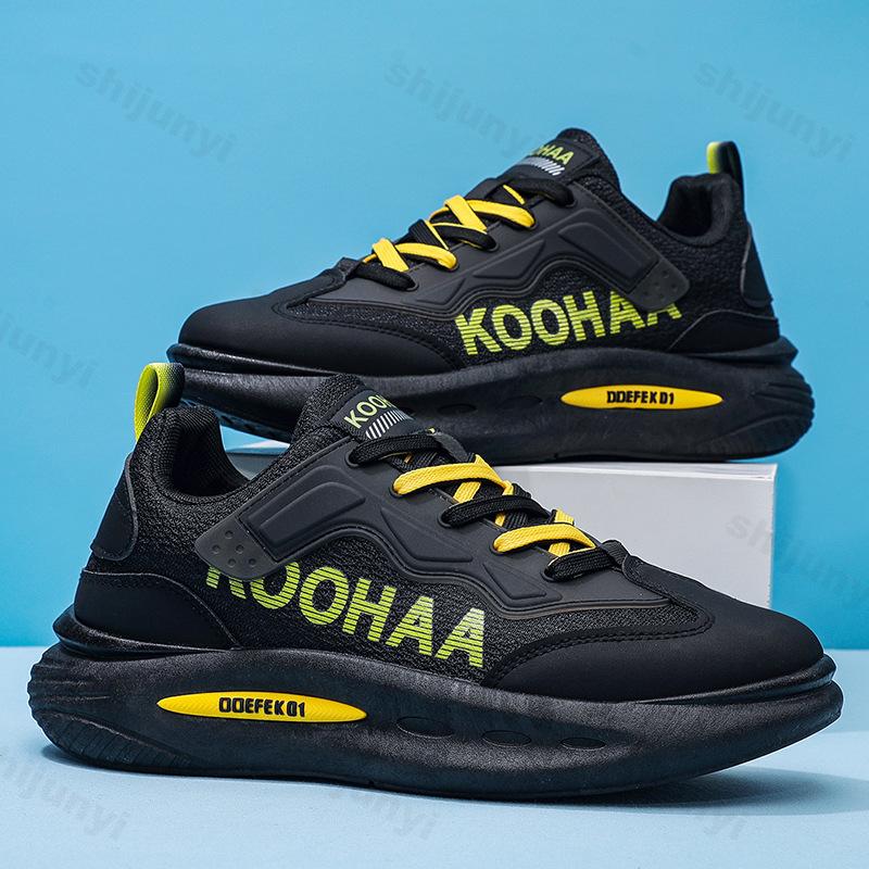 

Fashion 2025 New Summer Thick Soled Casual Sports Shoes Men s Fashion Trend Soft Sole Comfortable Shoes Low Top Non slip Chunky sneakers 39 чёрный