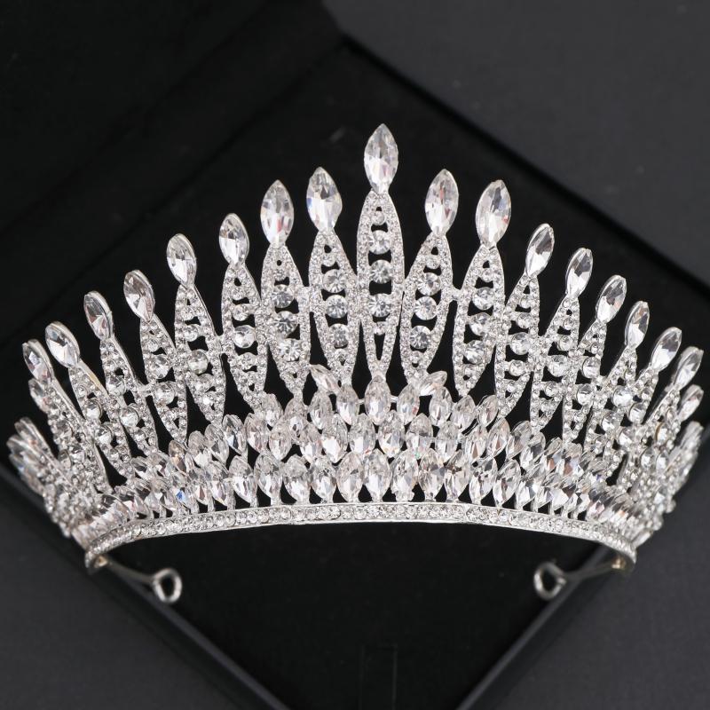 Silberne Kristall Diademe und Kronen Haarreif für Damen Party Braut Hochzeit Haarschmuck Schmuck Krone Diadem Haarreif Geschenk