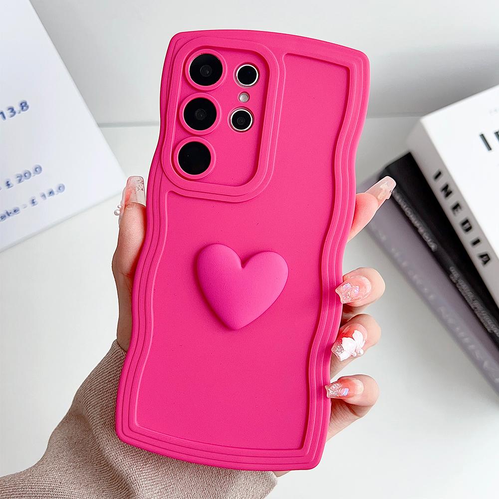 

Colorful love heart style silicon phone case for Samsung Galaxy S24 S23 S22 S21 S20 Ultra Plus full camera shockproof soft case for Galaxy S22(6.1 )