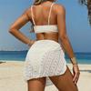 3PCS Hollow Out With Skirt Bikini Female Swimsuit Women Swimwear Three-pieces Bikini set Cut Out Bather Bathing Suit Swim V7248