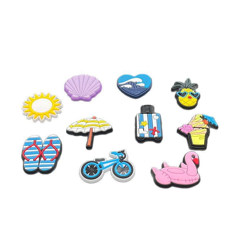 Sommer Strand Zubehör: Weiche Gummischuhe, Blumenaufkleber, Handyhülle im Meeresstil, Aufbewahrungsbox und Kleine Dekorationen
