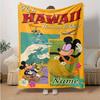 Custom 1pc Mickey Mouse Hawaii Adventure Blanket, Soft And Comfortable Blanket, Casual Warm, Camping Travel Blanket, Birthday Gift Q910129
