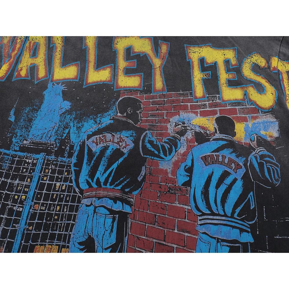 V109 Vale SPORTS DIVISION Forever Valley Fest GRAFFITI BIG TEE Letní Street Trendy Tričko