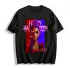 Halloween Themed Half-face Demon RUMI Printed Top Dark Style Holiday Unisex Fashion T-shirt Pure Cotton T-shirt