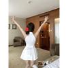 Halter Neck Ruffle Mini Dress for Women Sleeveless Backless Party Clubwear