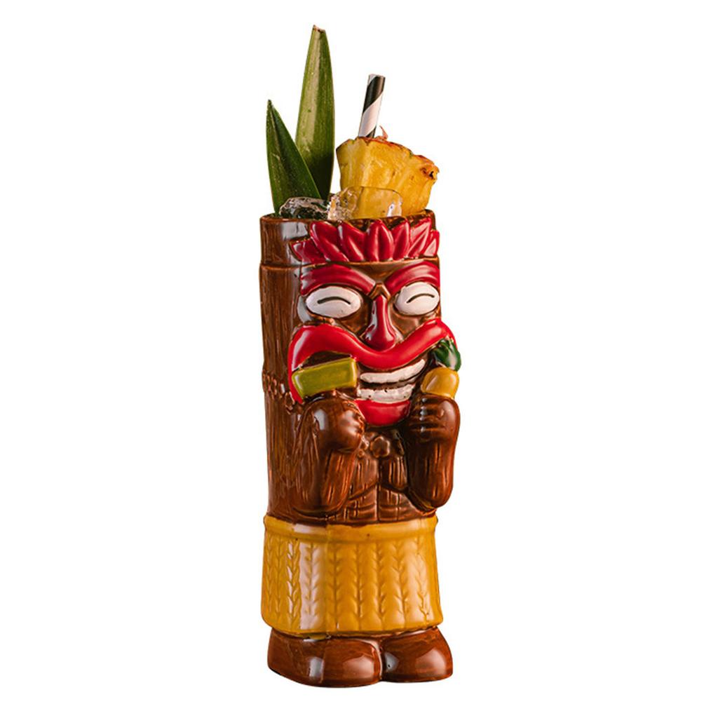Creative Island Inspired Cup Whimsical Island Style Glass Cocktail Glass Hawaiian Party Tiki Mugs Drinkware for Parties