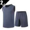 Men's Set Sleeveless Top, Quick Drying, Breathable Sports Fitness Comfortable Home Wear Can Be Worn Outside Fashionable Set
