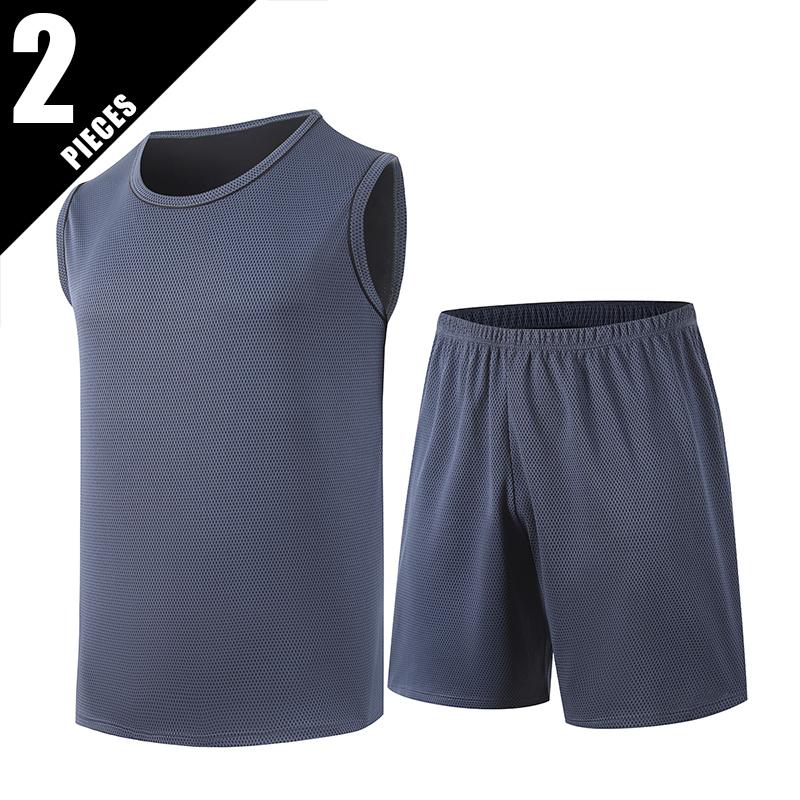 Men's Set Sleeveless Top, Quick Drying, Breathable Sports Fitness Comfortable Home Wear Can Be Worn Outside Fashionable Set