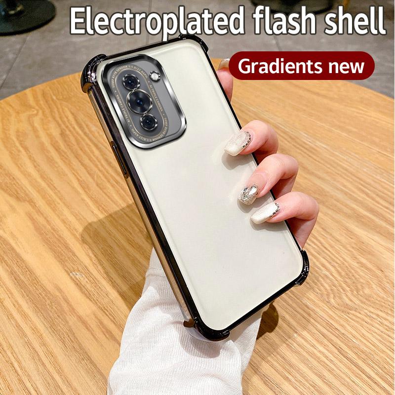 Für Huawei Nova 10 Hülle Huawei NCO-LX1, NCO-LX3 Handyhülle Glänzende Glitzerbeschichtung Silikon Kameraobjektiv Weiche Rückabdeckung